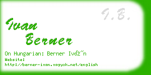 ivan berner business card